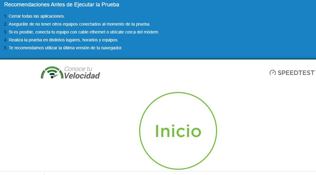 En esta página consulta tu velocidad de internet | Foto: Captura de pantalla