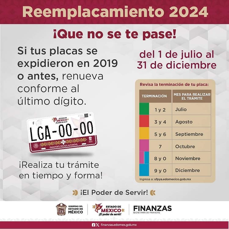 Reemplacamiento Edomex 2024 requisitos y cómo renovar placas