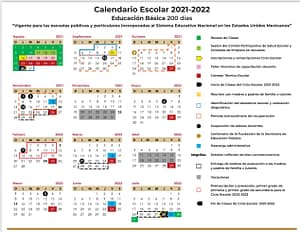 Este es el calendario escolar 2021-2022