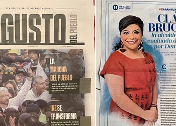 A la antigüita, Adan Augusto y Clara Brugada se promocionan en periódicos propios portada