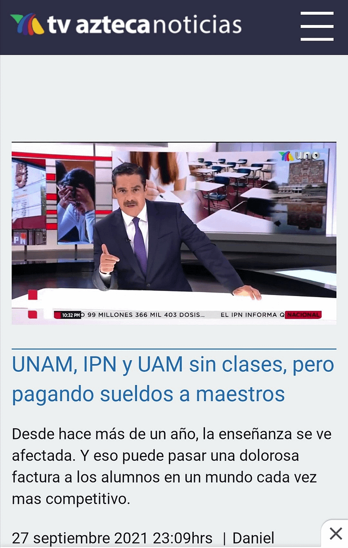 Tv Azteca se lanza contra la UNAM. Cobran sin trabajar, dice la televisora de Ricardo Salinas Pliego 1