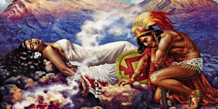 Leyenda de Popocatépetl e Iztaccíhuatl cómo nacieron los volcanes portada