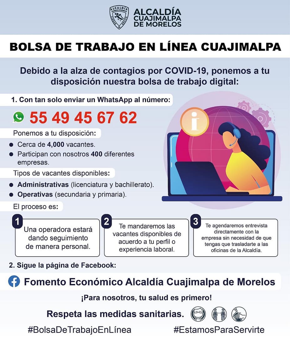 Así es el registro para la bolsa de trabajo de la alcaldía Cuajimalpa | Foto: Twitter Alcaldía Cuajimalpa 