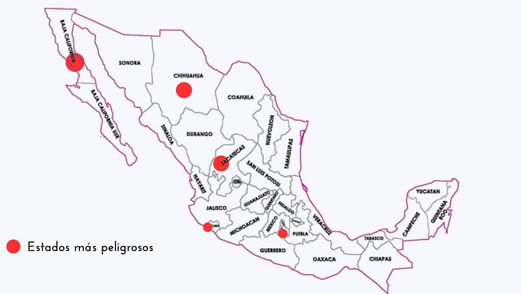 estados más peligrosos de México 