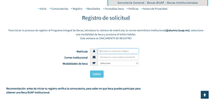 Así luce el portal de la CFE en el que podrás realizar tu registro de solicitud a cualquiera de las becas que la BUAP está ofertando / imagen: datanoticias.com