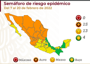 El semáforo actual de la CDMX estará vigente desde el lunes 7 hasta el 20 de febrero | Foto: Twitter