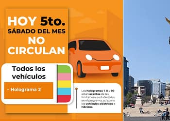 Hoy No Circula 29 de julio 2023 Quinto sábado CDMX Edomex