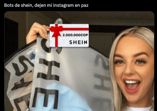Estafas de Shein inundan Instagram Foto: Twitter
