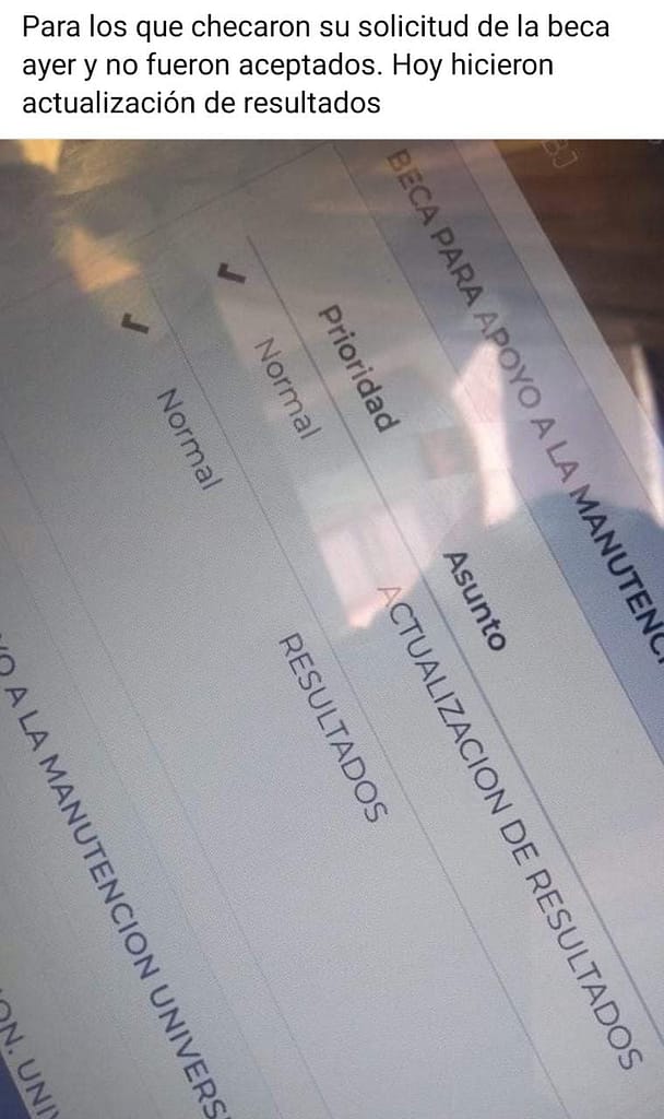 Beca de Manutención rechaza estudiantes, pero después vuelve a aceptarlos.