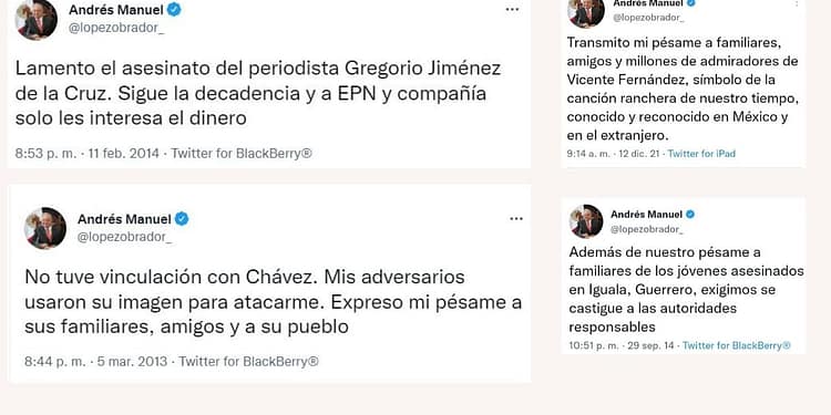 ¿Qué muertes conmueven a AMLO Éstas, según su Twitter portada