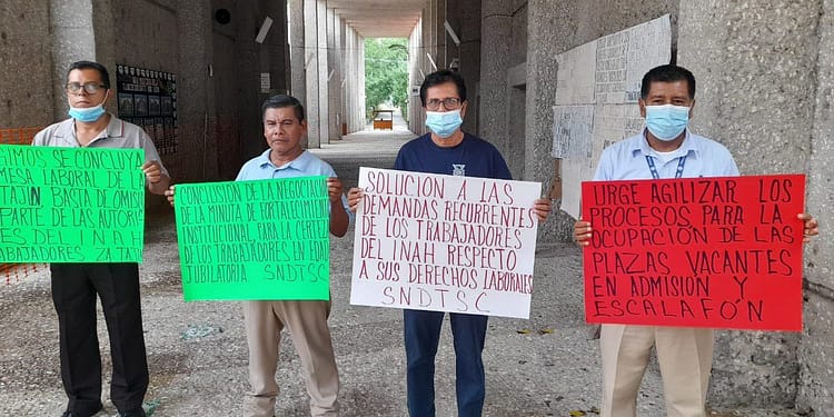 Los acuerdos entre el INAH y sus trabajadores aún no se han cumplido del todo. Foto: Twitter.