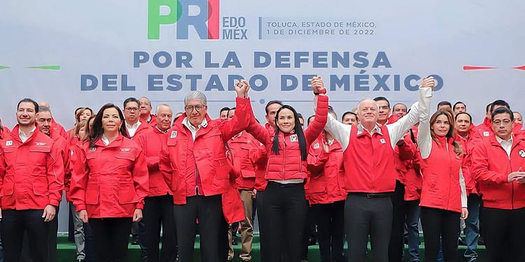 El Partido Revolucionario Institucional (PRI) en el Estado de México presentó cómo será su estructura operativa por la defensa para las próximas elecciones | Foto: Twitter Alejandra del Moral