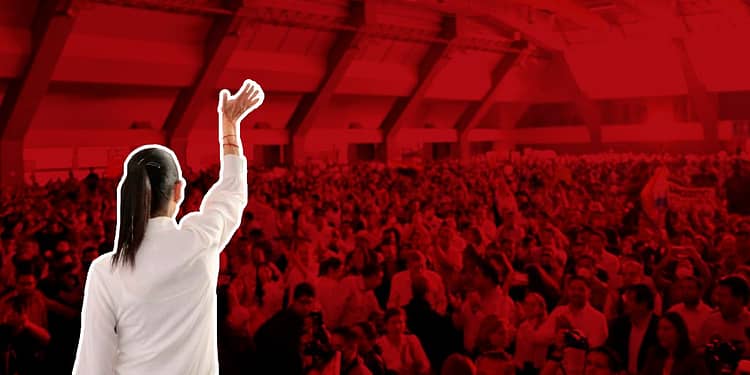 Claudia Sheinbaum en campaña En menos de un mes, presumió logros en 25 eventos masivos dentro y fuera de la CDMX