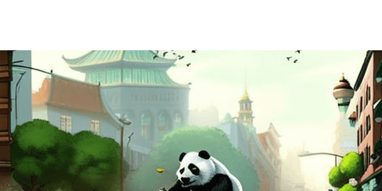 Panda en bicicleta generada con CANVA Foto: Datanoticias