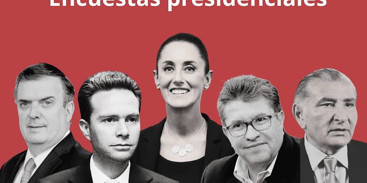 A 15 días de haber iniciado los recorridos y asambleas como coordinadores de la 4T, Claudia Sheinbaum continúa liderando las encuestas. Imagen: Data Noticias.