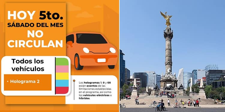 Hoy No Circula 29 de julio 2023 Quinto sábado CDMX Edomex