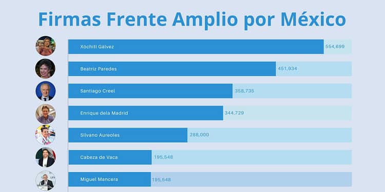 Cuántas firmas juntarons los contendientes del Frente Amplio por México