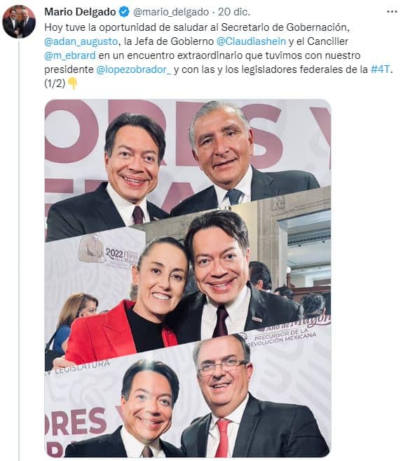 Morena mantiene unidad rumbo a 2024. Mario Delgado reúne a 87