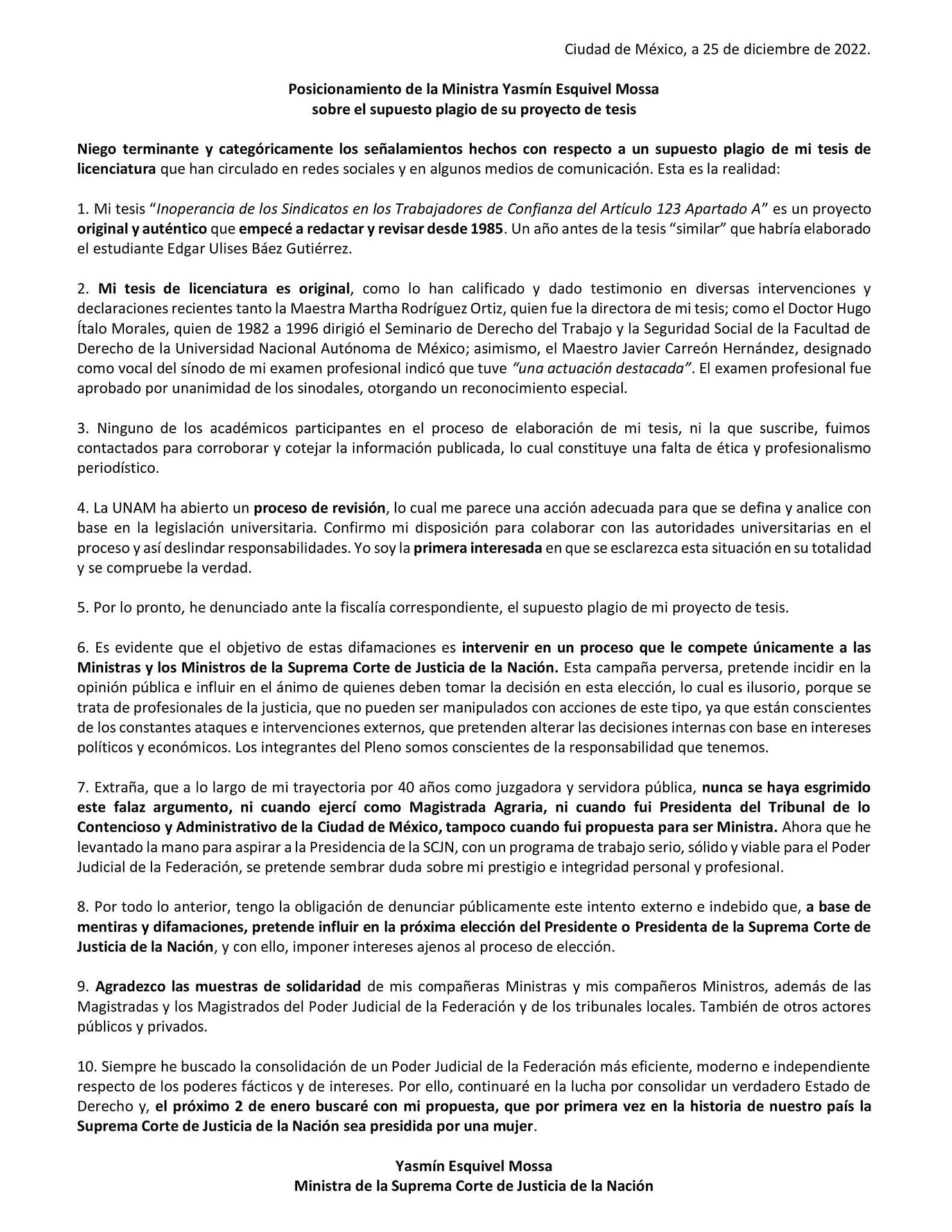 Yasmín Esquivel viajó en el tiempo Excusas de la ministra por plagio desatan burlas portada 2