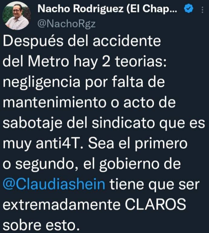 Cuentas proAMLO acusan que hubo sabotaje en Línea 3 del Metro portada 5