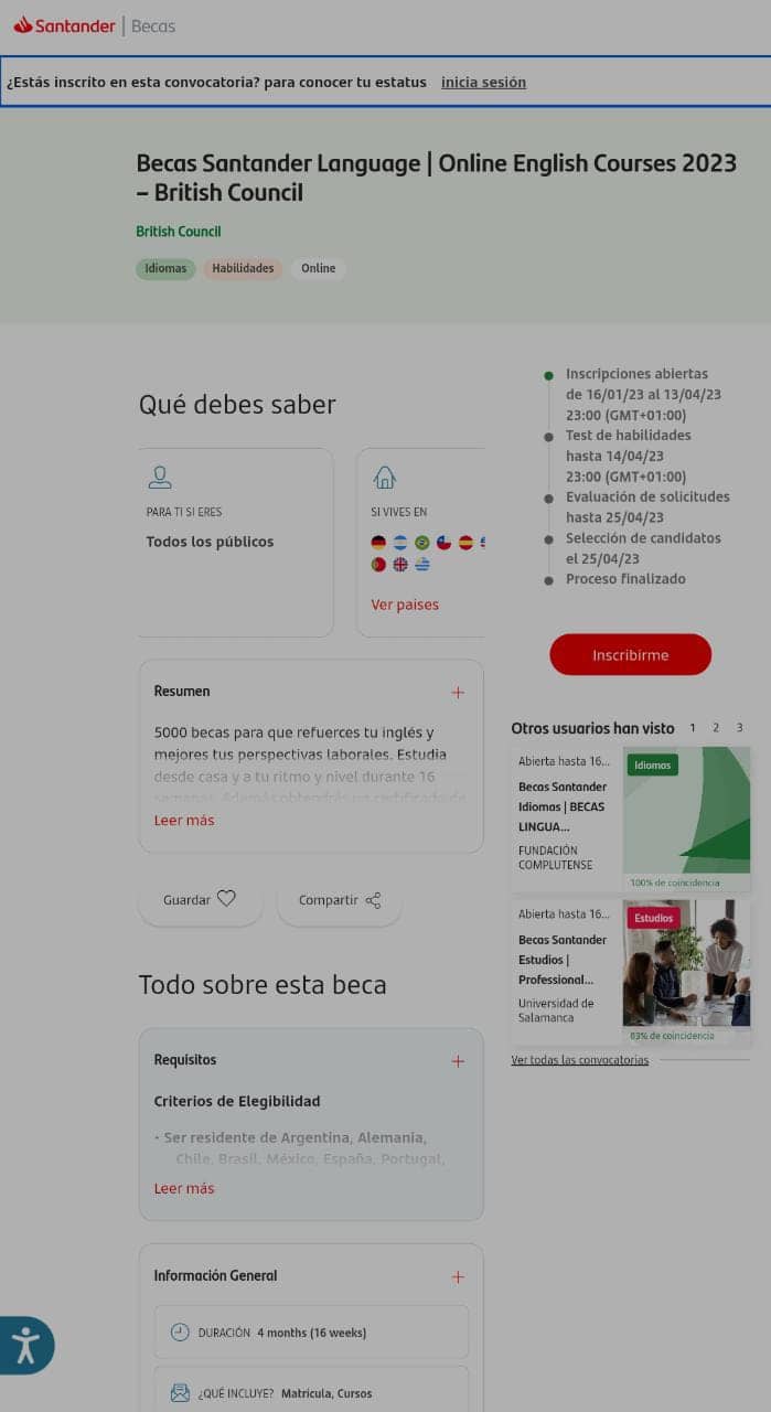 Becas Santander 2023