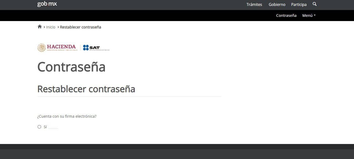 contraseña sat