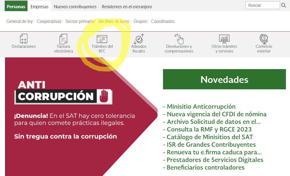 pagina principal del sat
