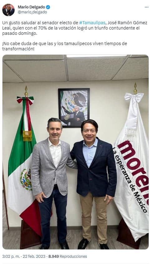Se desploma el PAN en Tamaulipas. Son tiempos de transformación, afirma Mario Delgado 3
