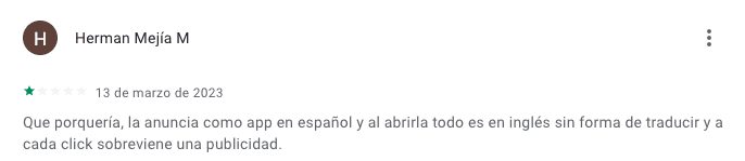 Comentario rescatado de Google Play Store Foto: Captura de pantalla