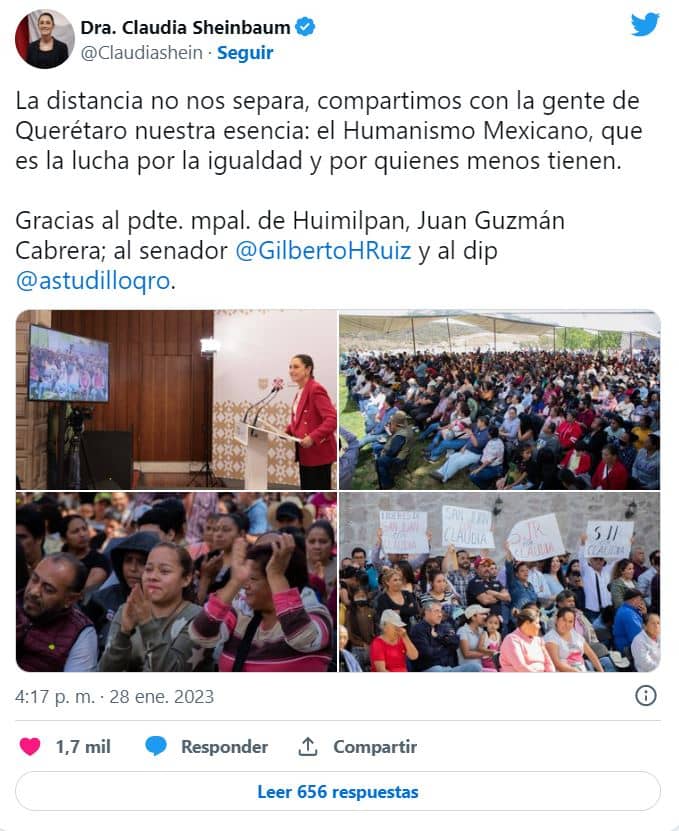 En Morelia, Claudia Sheinbaum retoma gira en donde se quedó tras choque del Metro 65