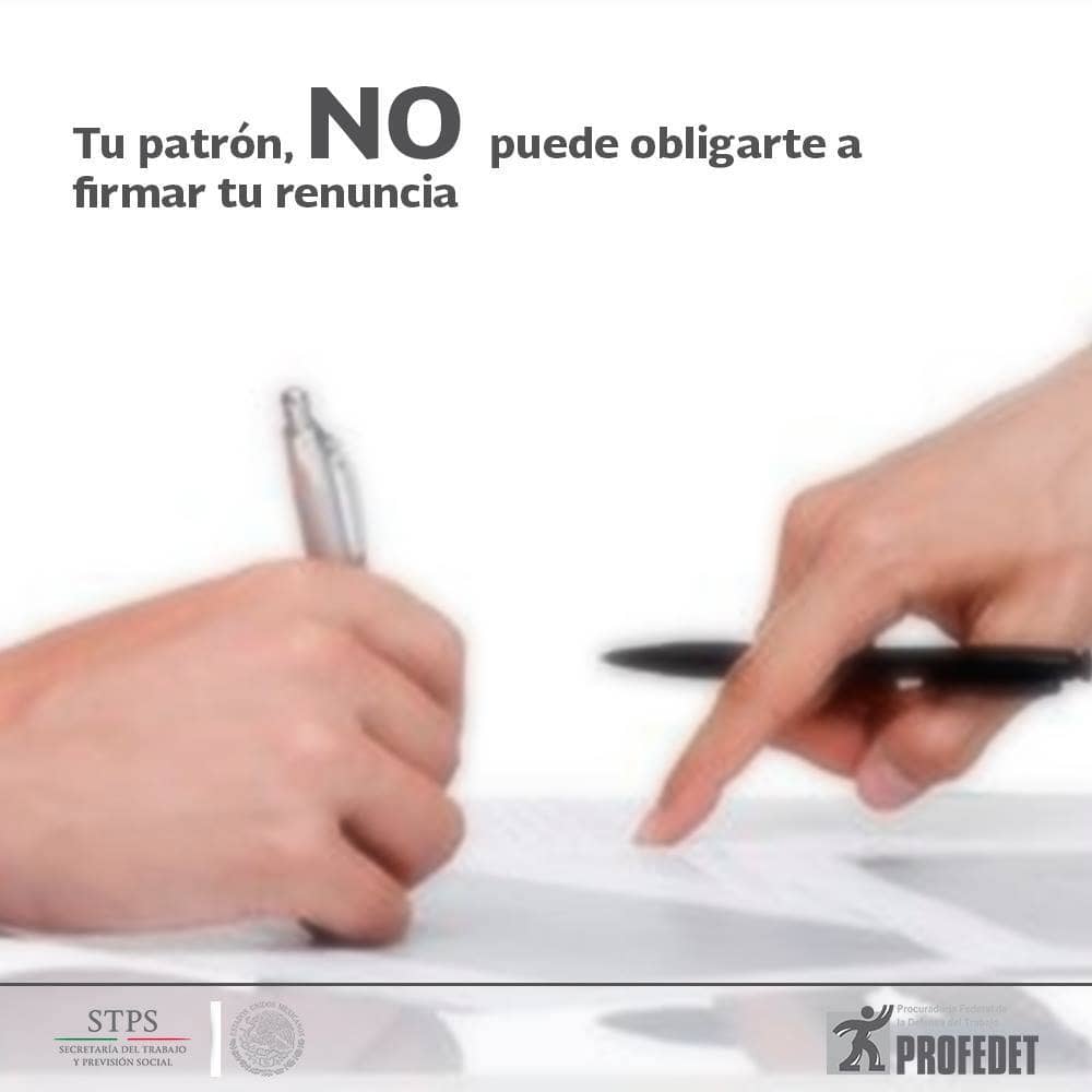 Es legal firmar una renuncia voluntaria cuando te dan tu contrato 765
