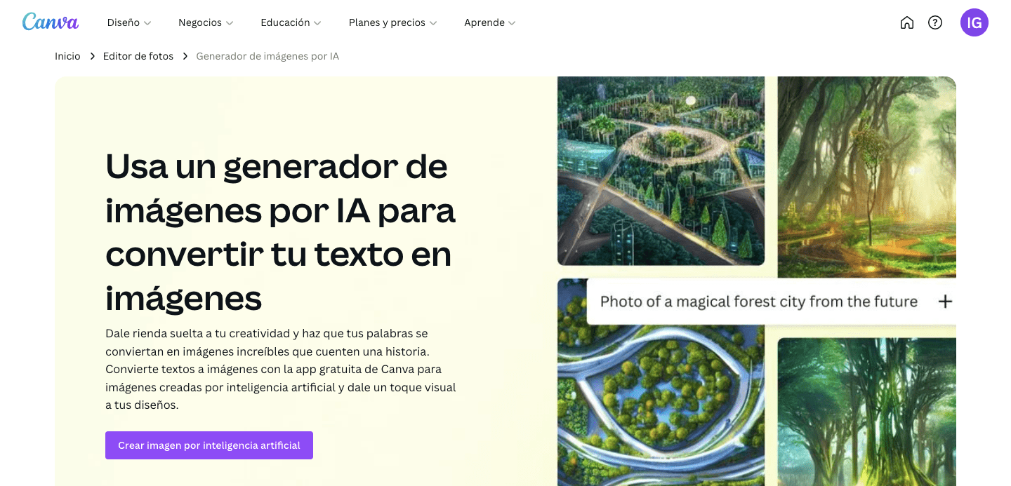 Canva ya cuenta con generador de imágenes Foto: Datanoticias