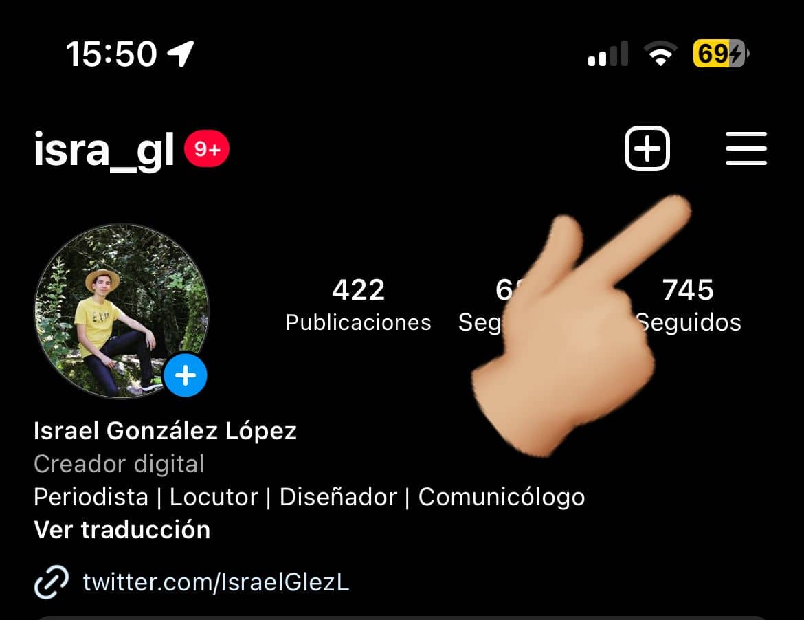 Perfil de Instagram Foto: Captura de pantalla