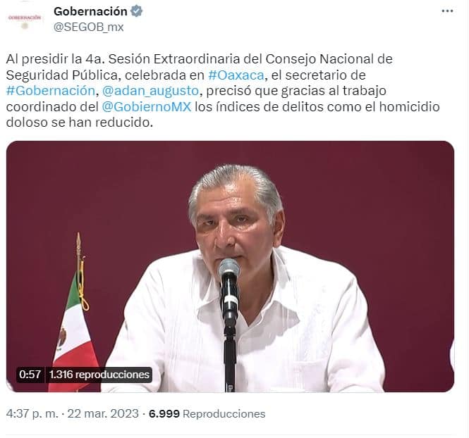 homicidios mexico aumento adan augusto lopez