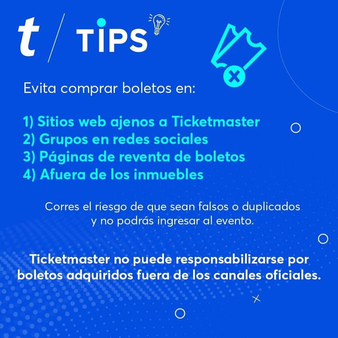 Estas son algunas de las recomendaciones que hace la boletera para no ser víctima de fraude. FOTO: Instagram