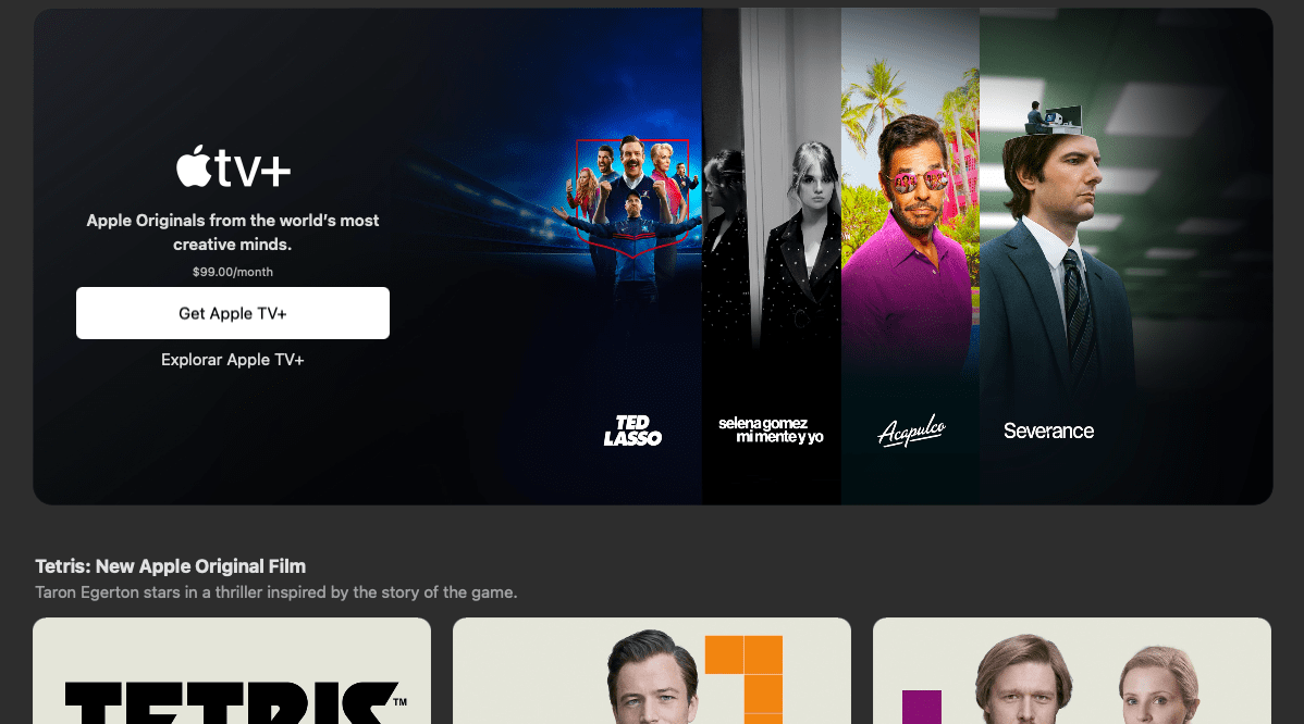 Apple TV + desde Macbook Foto: Captura de pantalla