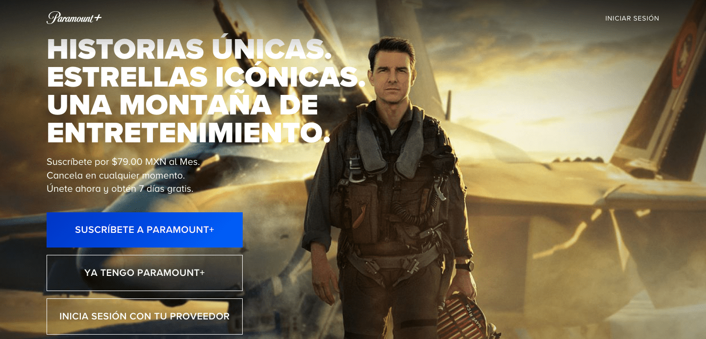 Paramount servicio de streaming Foto: Captura de pantalla