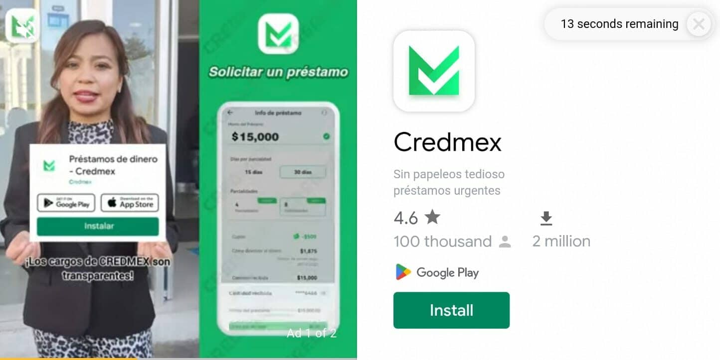 Credmex, prestamista presuntamente fraudulento Foto: Captura de pantalla