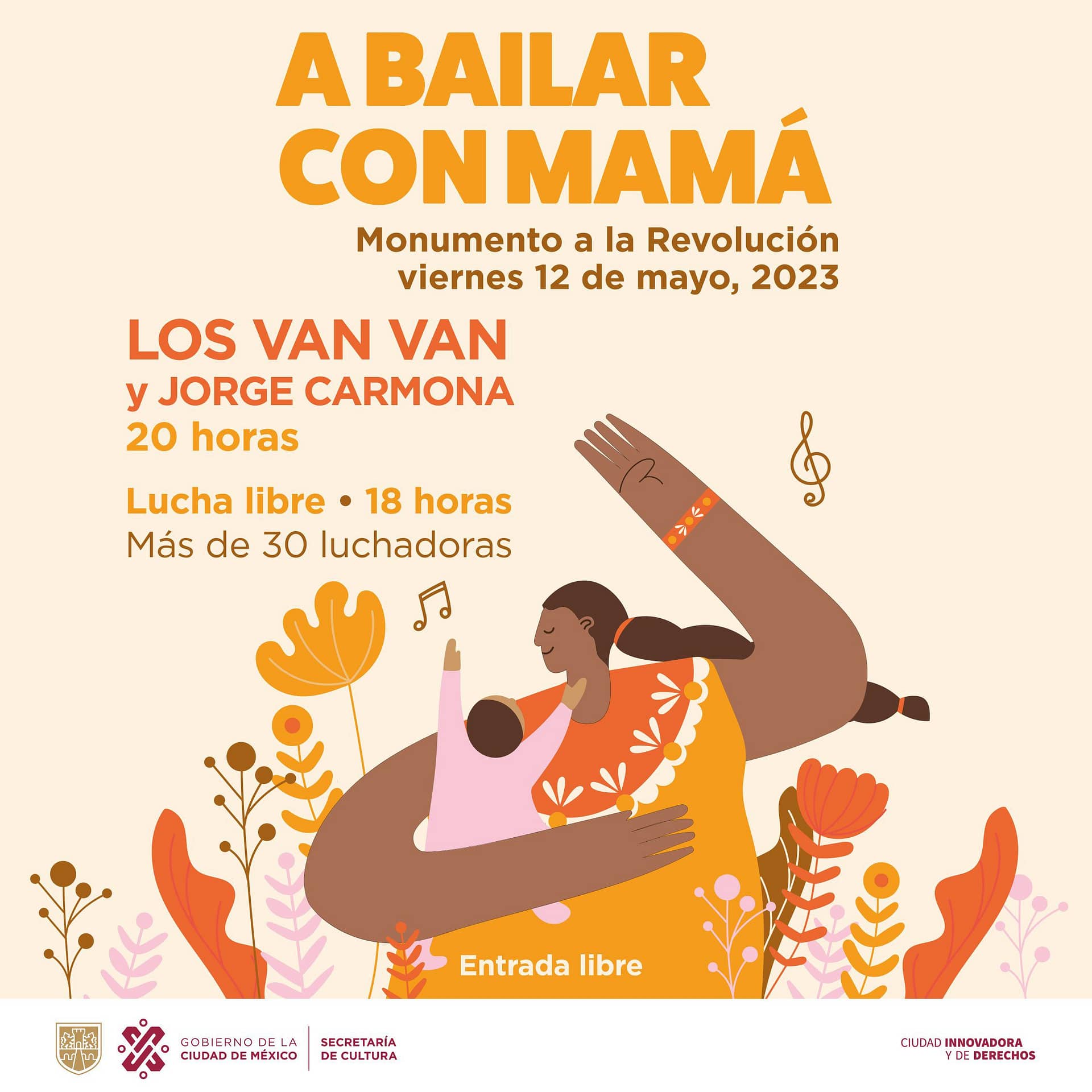 Baile por el día de las madres en el monumento a la revolución