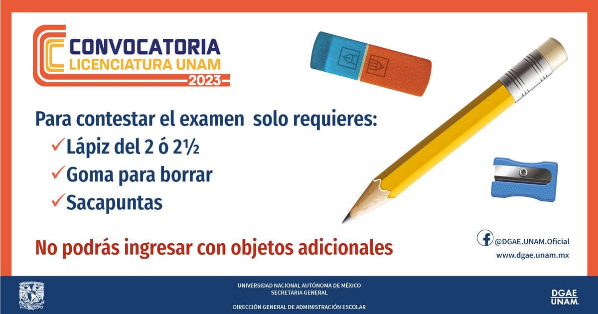 Qué llevar al examen UNAM 2023 Qué llevar al examen UNAM 2023