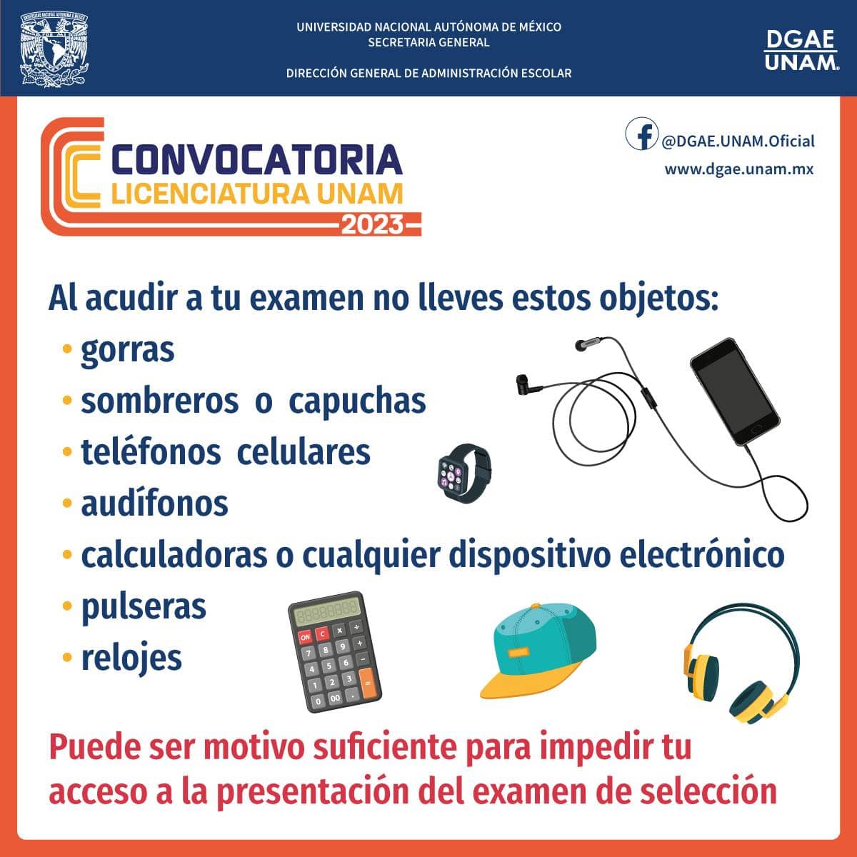 Qué llevar al examen UNAM 2023