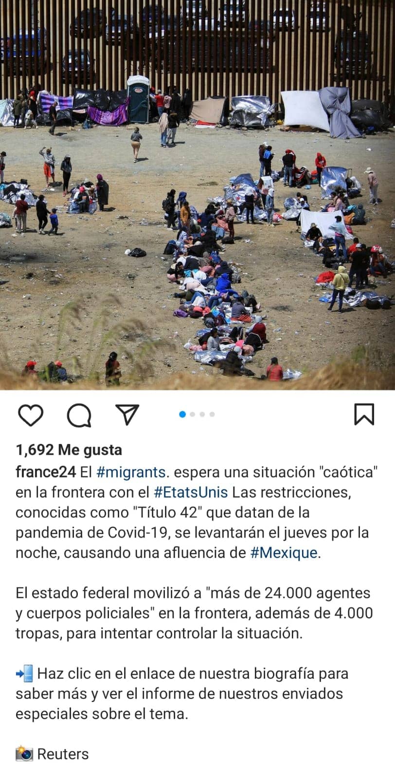 Migrantes esperan la vigencia del Título 42.