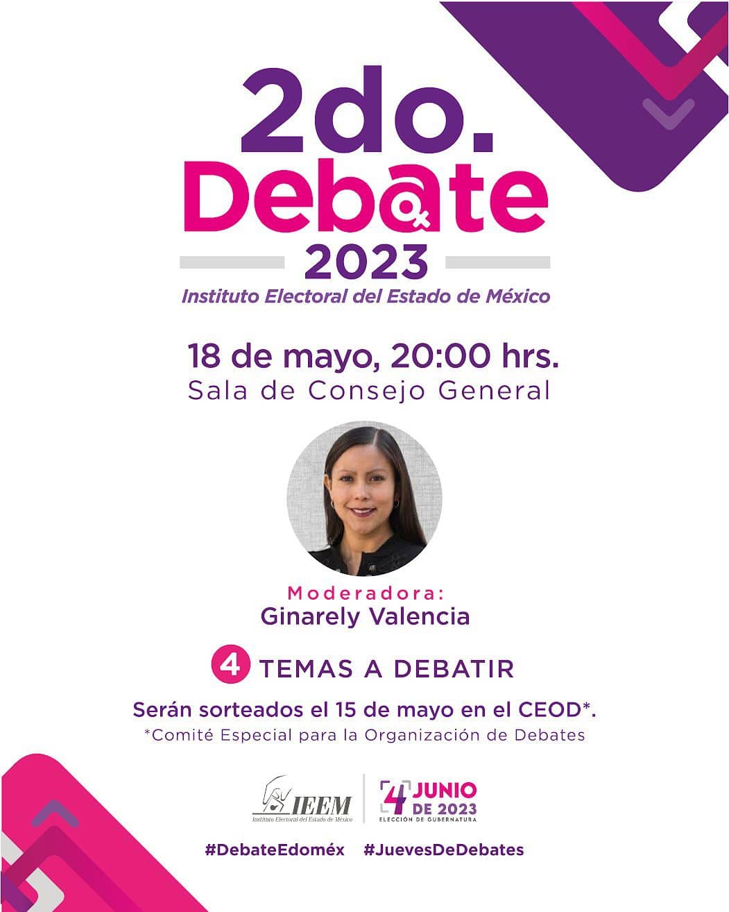Los cuatro temas del debate Edomex se sortearán el próximo 15 de mayo.