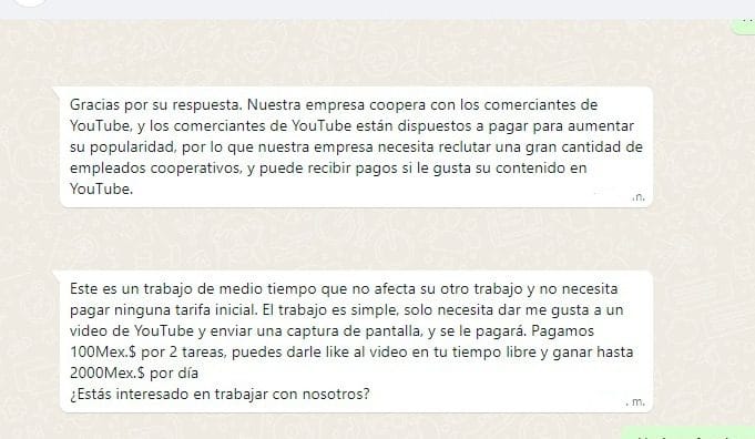 Nueva estafa por Whatsapp