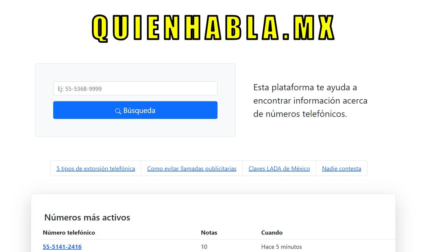 Números de fraude o que no contestan cuando llaman 2