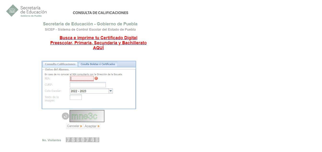 calificaciones SEP Puebla