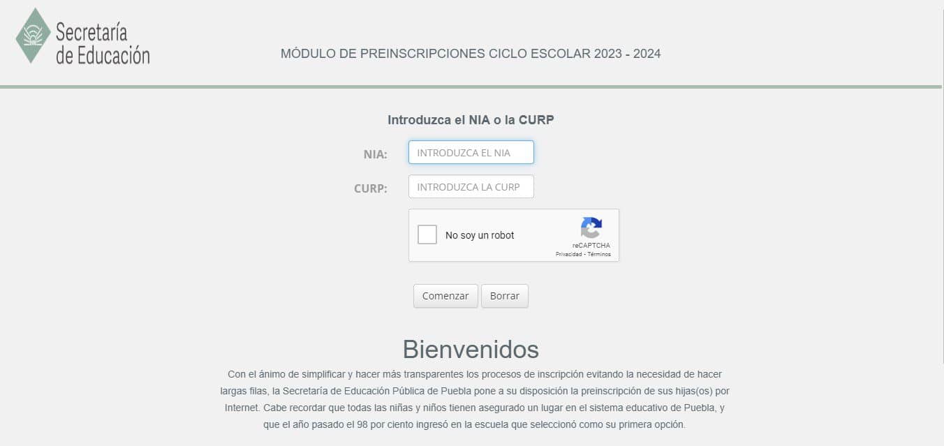 resultados de preinscripciones Puebla carta de asignación
