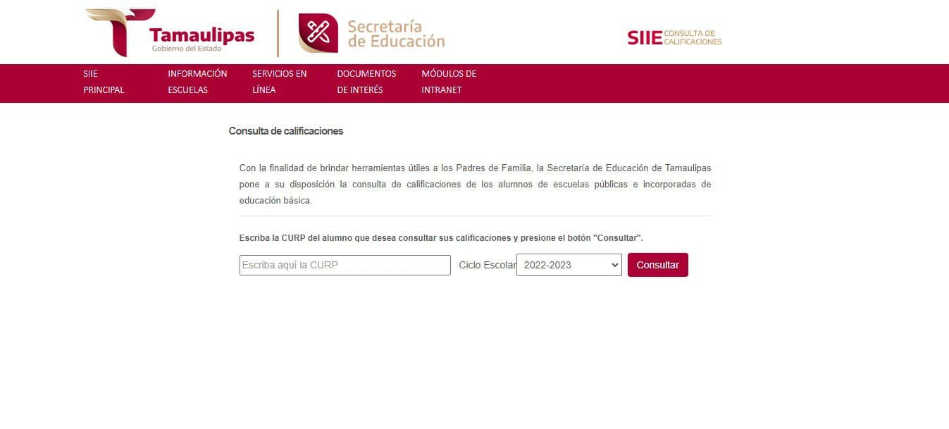 SIIE consulta de calificaciones Tamaulipas 2023