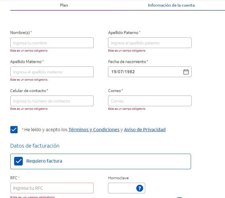 como facturar at&t