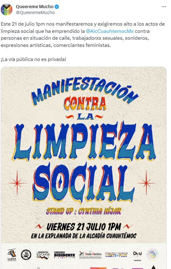 Organizan marcha contra Sandra Cuevas y medidas de limpieza social portada 2
